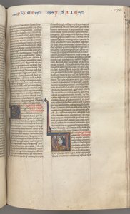 Fol. 273r, Isaías, historiado V inicial, o martírio de Isaías, c. 1275-1300. de Unbekannt