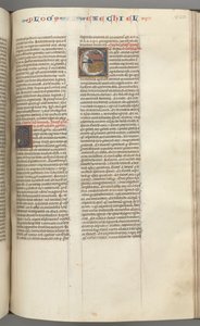 Fol. 320r, Ezechiel, historiou E inicial, um Ezechiel adormecido com sua visão dos quatro animais. de Unbekannt