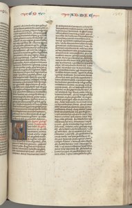 Fol. 357r, Obadias, V inicial historiado, Obadias e um judeu em discussão, c. 1275-1300. de Unbekannt