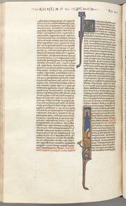 Fol. 425v, João, historiada inicial I, João sentado escrevendo, c. 1275-1300. de Unbekannt