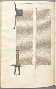 Fol. 476v, James, eu histórico inicial I, James em pé com um pergaminho, c. 1275-1300. de Unbekannt