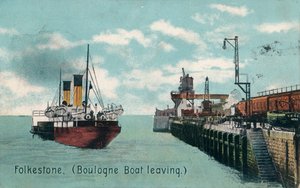 Partida de barco em Folkestone Boulogne, c1905 de Unbekannt