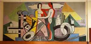 Fortstraat. Complexo escolar ( Royal Atheneum). Interior. Segundo andar. Pintura. M. Aars (?). de Unbekannt