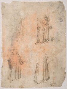 Quatro Santos recto, Dois Santos, Madonna Sentada e Figura Ajoelhada verso, século XIV. de Unbekannt