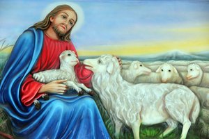 Missionários Franciscanos da Igreja de Maria. Jesus, o bom pastor. Pintura. Cidade de Ho chi Minh. Vietnã de Unbekannt