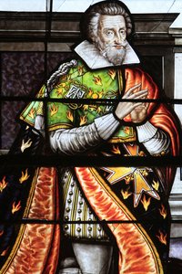 François de la Grange. Detalhe da janela de vidro manchado da Assunção da Virgem, Bourges, França de Unbekannt