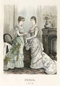 Freja- revista de moda escandinava ilustrada em 1881, ilustração nº 6 de Unbekannt