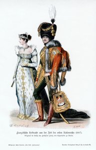 Traje da corte francesa da época do primeiro Império, 1807 de Unbekannt