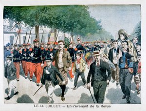 Soldados franceses que retornam da Revista em 14 de julho de 1901 de Unbekannt