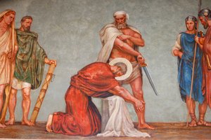 Fresco na igreja de São Paulo : Martírio de São Paulo, Lyon, França de Unbekannt