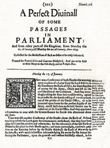 Primeira página de Um Diurno Perfeito de Algumas Passagens no Parlamento, 1643 1905 de Unbekannt