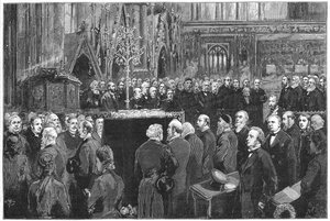 Funeral de Charles Darwin, naturalista inglês, 1882 de Unbekannt