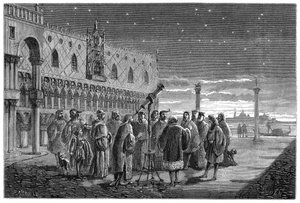 Galileu demonstrando seu telescópio, Veneza, 1609 1870 de Unbekannt