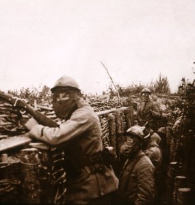 Alerta de gás em trincheiras, Champagne, norte da França, 1916 de Unbekannt