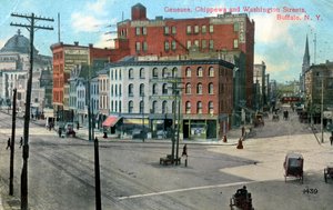 Rua Genesse, Chippewa e Washington, Buffalo, Nova York, EUA, c1910 de Unbekannt