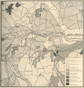 Mapa geológico do sítio de Londres, 1908 de Unbekannt