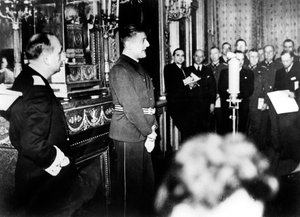 Embaixador da Alemanha em Vichy França, Otto Abetz, em conferência de imprensa, 15 de dezembro de 1940 de Unbekannt