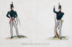 Soldados alemães do período Waterloo, século XIX de Unbekannt