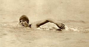 Gertrude Ederle, primeira mulher a nadar no Canal, 1926, 1935. de Unbekannt
