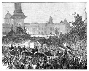Recepção de Giuseppe Garibaldis na Trafalgar Square, Londres, 1864 de Unbekannt
