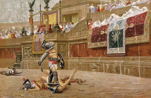 Gladiadores na arena romana de Unbekannt