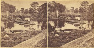 Golbourn Punt em Seymour, Austrália, década de 1860. de Unbekannt