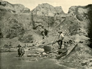 Garimpeiros no trabalho perto de Beechworth, Victoria, 1901. de Unbekannt