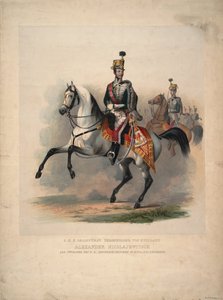 Grão-príncipe Alexander Nikolayevich como coronel-chefe do 4º Regimento Hussar austríaco, 1845 de Unbekannt
