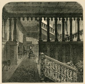 Grand Staircase, Holland House, c1876. de Unbekannt