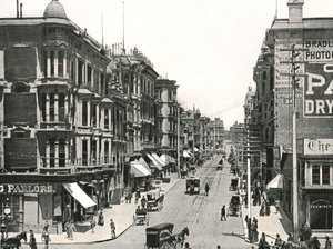 Grant Avenue, olhando para o norte da Market Street, São Francisco, EUA, 1895. de Unbekannt