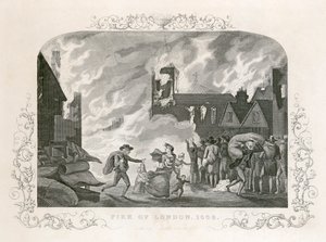 Grande Incêndio de Londres, 1666 século XIX de Unbekannt