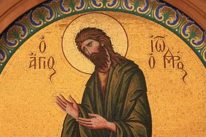 Ícone ortodoxo grego representando São João Batista Thessalonique Grece de Unbekannt