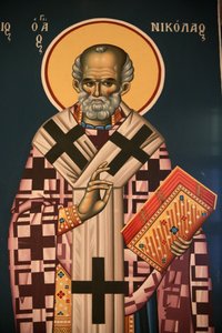 Ícone ortodoxo grego representando São Nicolau Thessalonique Grece de Unbekannt