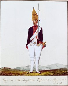 Granadeiro das cabras do regimento por Manteuffel, 1762 de Unbekannt