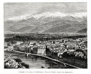 Grenoble da gama Belledonne, França, 1886 de Unbekannt