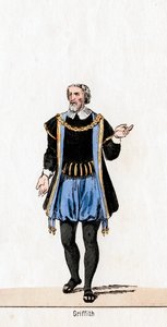 Griffith, figurino para a peça de Shakespeares, Henrique VIII, século XIX de Unbekannt