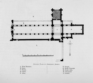 Planta da Abadia de Jedburgh, 1897 de Unbekannt