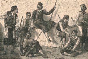 Grupo de montenegrinos, c1879. de Unbekannt