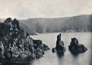 Guernsey - Moulin Huet Bay, com as pedras Dog e Lion, 1895 de Unbekannt