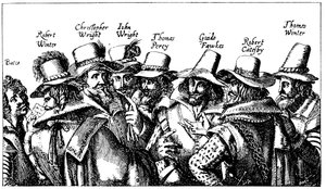 Guy Fawkes e os plotadores da pólvora, 1605 de Unbekannt