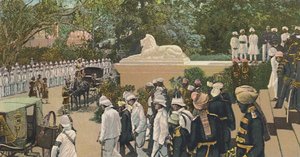 HH O Nizam Saindo da Residência, Hyderabad, c1900. de Unbekannt