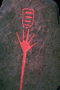 Mão inscrita em pedra, Idade do Bronze de Unbekannt