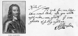 Caligrafia e assinatura de John Hampden de uma carta escrita a Sir John Eliot na prisão, 21 de Março de Unbekannt