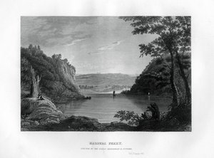 Harpers Ferry, junção dos rios Shenandoah e Potomac, West Virginia, EUA, 1855 de Unbekannt