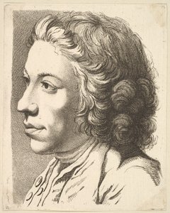 Chefe de um homem de perfil, de Livre de Têtes Gravées dapres F. Boucher et Autres ..., século XVIII. de Unbekannt
