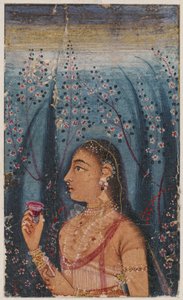 Cabeça de uma jovem, entre caules floridos, c. 1620. de Unbekannt