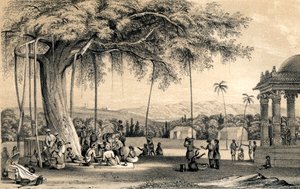 Chefe da vila segurando sua corte, 1847 de Unbekannt