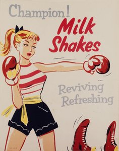 Educação para a Saúde ïChampion! Milkshakes, cartaz, c 1955-1960 de Unbekannt