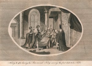 Henrique II, depois de ter seu filho coroado rei, servindo o primeiro prato à sua mesa, 1170 1793 de Unbekannt