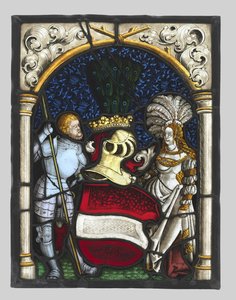 Painel heráldico que descreve um cavaleiro e uma dama com os braços do arquiduque da Áustria, c. 1515 de Unbekannt
